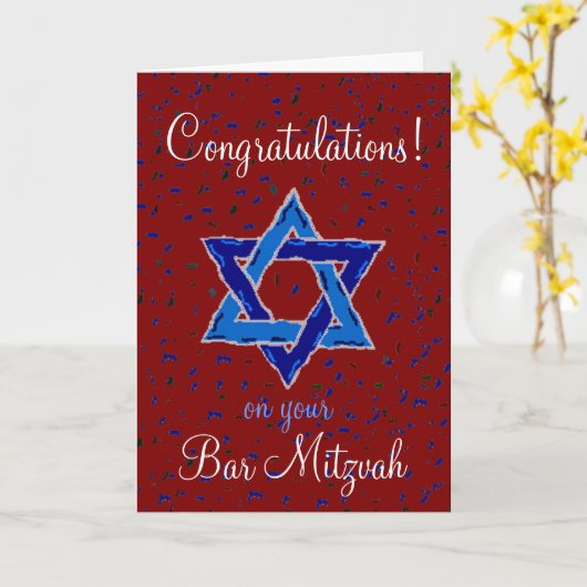 Gefeliciteerd met je Bar Mitzvah Kaart (Gele Bloem)