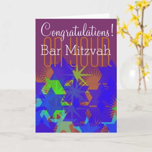 Gefeliciteerd met je Bar Mitzvah Kaart (Gele Bloem)