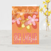 Gefeliciteerd met je Bat Mitswa bloemstuk Kaart (Gele Bloem)