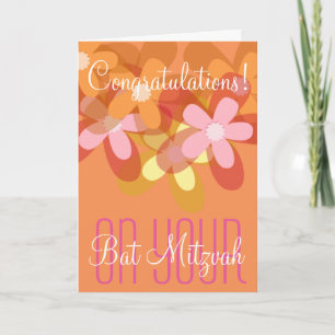 Gefeliciteerd met je Bat Mitswa bloemstuk Kaart