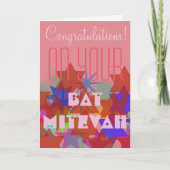 Gefeliciteerd met je Bat Mitzvah Kaart (Voorkant)