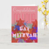 Gefeliciteerd met je Bat Mitzvah Kaart (Gele Bloem)