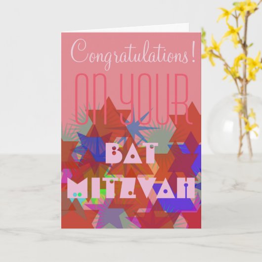 Gefeliciteerd met je Bat Mitzvah Kaart (Gele Bloem)