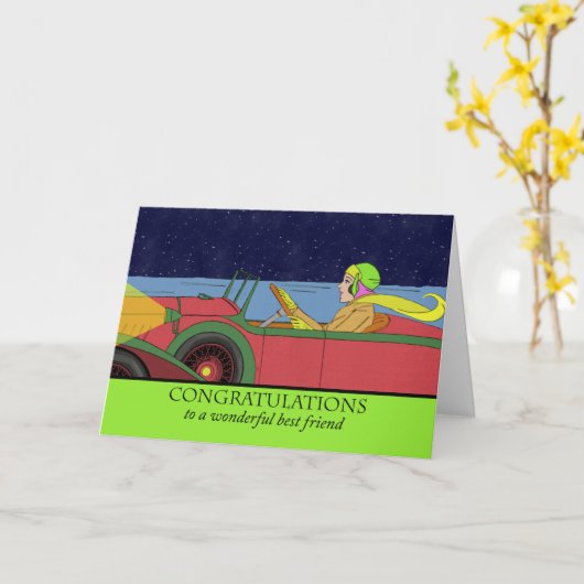 Gefeliciteerd met je beste vriend voor de nieuwe a kaart (Gele Bloem)