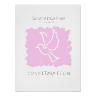 Gefeliciteerd met je bevestiging poster roze