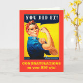 Gefeliciteerd met je Big Win Rosie de Riveter Kaart (Gele Bloem)