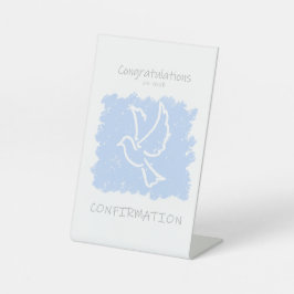 Gefeliciteerd met je blauwe bevestiging reclamebord met voetstuk