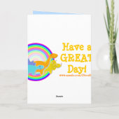 Gefeliciteerd met je blauwe Cartoon dinosaurus Kaart (Achterkant)