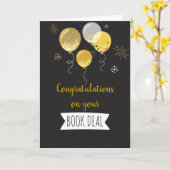 Gefeliciteerd met je boekencontract kaart (Gele Bloem)