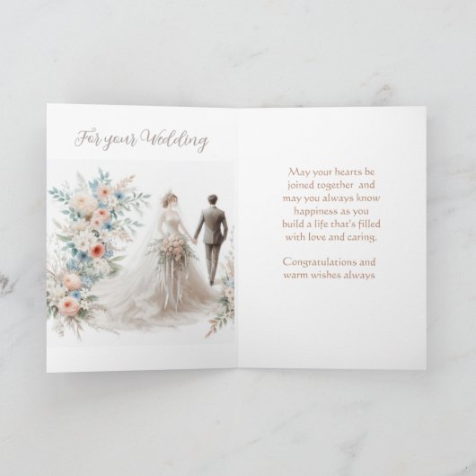 Gefeliciteerd met je bruid en bruidegom kaart (Binnen)
