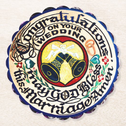 Gefeliciteerd met je bruiloft...(2) kartonnen onderzetters (Voorkant)