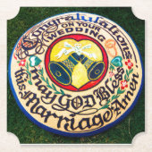 Gefeliciteerd met je bruiloft(3)...organicgreen kartonnen onderzetters (Voorkant)