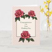 Gefeliciteerd met je bruiloft: Christelijk: Pink R Kaart (Gele Bloem)