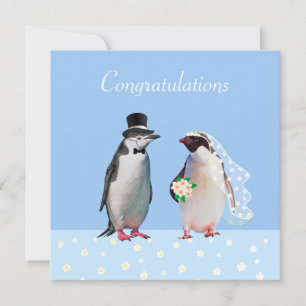Gefeliciteerd met je bruiloft en pinguïnpaar