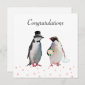 Gefeliciteerd met je bruiloft en pinguïnpaar (Voorkant / Achterkant)