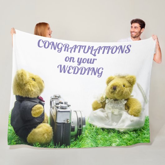 GEFELICITEERD MET JE BRUILOFT FLEECE DEKEN (In situ)