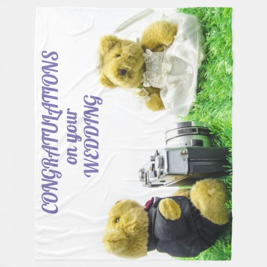 GEFELICITEERD MET JE BRUILOFT FLEECE DEKEN (Voorkant)