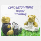 GEFELICITEERD MET JE BRUILOFT FLEECE DEKEN (Voorkant (Horizontaal))