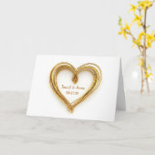 Gefeliciteerd met je bruiloft Gold Wire Heart Kaart (Gele Bloem)