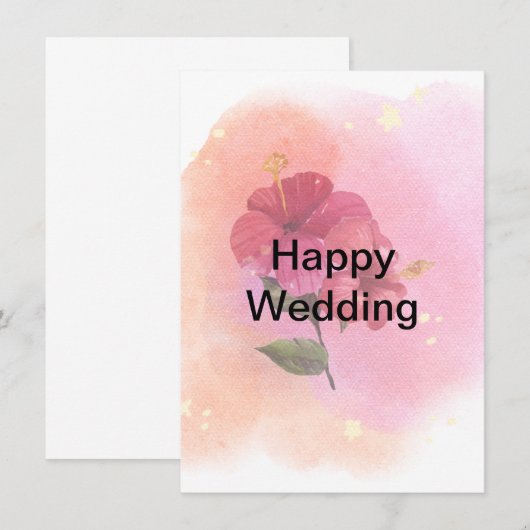 Gefeliciteerd met je bruiloft! Ik wens je een leve Kaart (Voorkant / Achterkant)