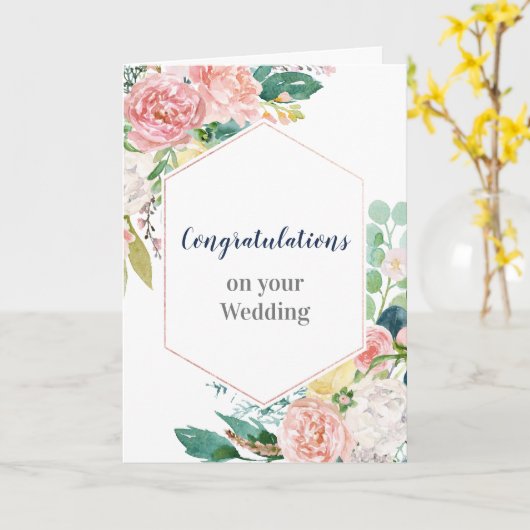 Gefeliciteerd met je bruiloft kaart (Gele Bloem)