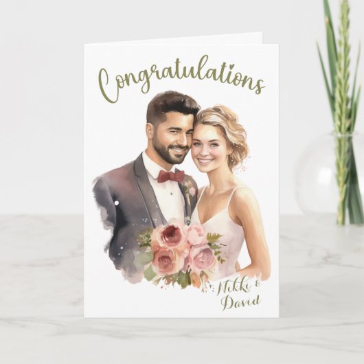 Gefeliciteerd met je bruiloft op maat kaart (Voorkant)