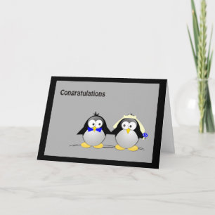 Gefeliciteerd met je bruiloft pinguïns kaart