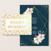 Gefeliciteerd met je bruiloft Shaadi Mubarak Gold Folie Kaarten (Display)