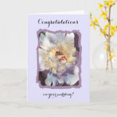 Gefeliciteerd met je bruiloft witte pioen kaart (Gele Bloem)