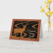 Gefeliciteerd met je buck, herten Wenskaart Kaart (Gele Bloem)