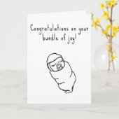 Gefeliciteerd met je bundel Joy Baby Kaart (Gele Bloem)