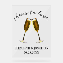 Gefeliciteerd met je champagneglazen acryl bord