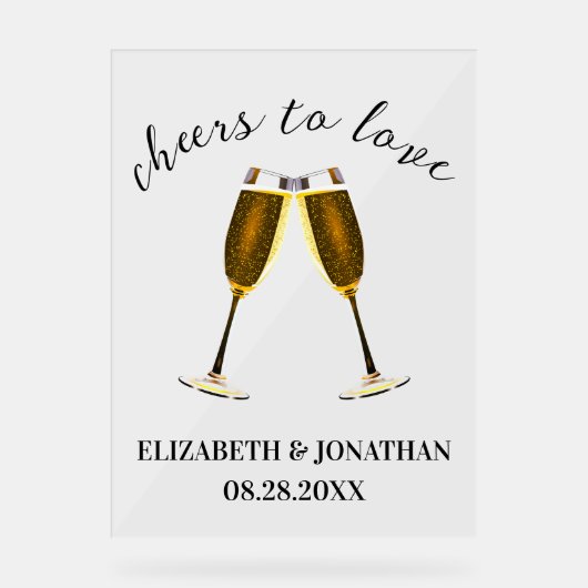 Gefeliciteerd met je champagneglazen acryl bord (Voorkant)