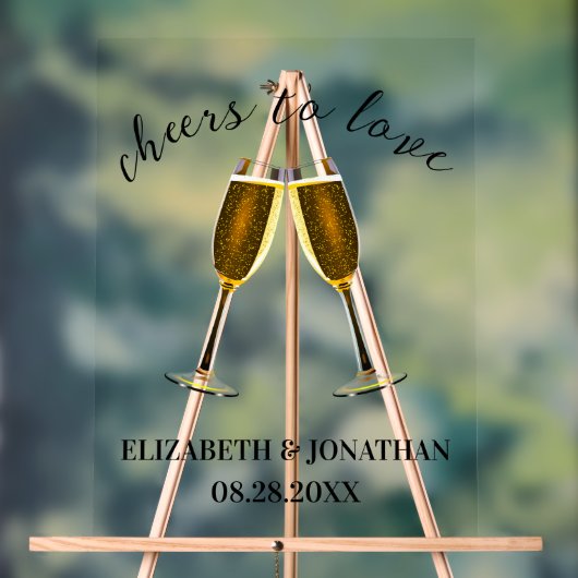 Gefeliciteerd met je champagneglazen acryl bord (Neutraal)