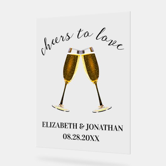 Gefeliciteerd met je champagneglazen acryl bord (Hoek)