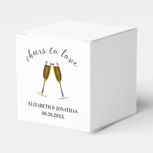 Gefeliciteerd met je champagneglazen bedankdoosjes (Voorkant Zijde)