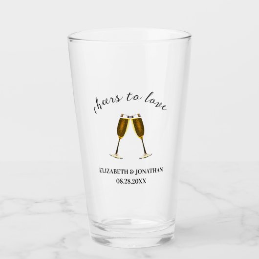 Gefeliciteerd met je champagneglazen glas (Voorkant)