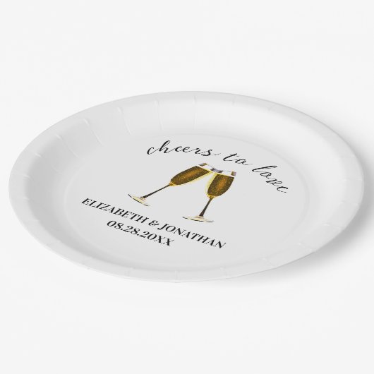 Gefeliciteerd met je champagneglazen papieren bordje (Gekanteld)