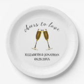 Gefeliciteerd met je champagneglazen papieren bordje (Voorkant)