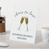 Gefeliciteerd met je champagneglazen reclamebord met voetstuk (Insitu)