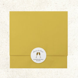 Gefeliciteerd met je champagneglazen ronde sticker