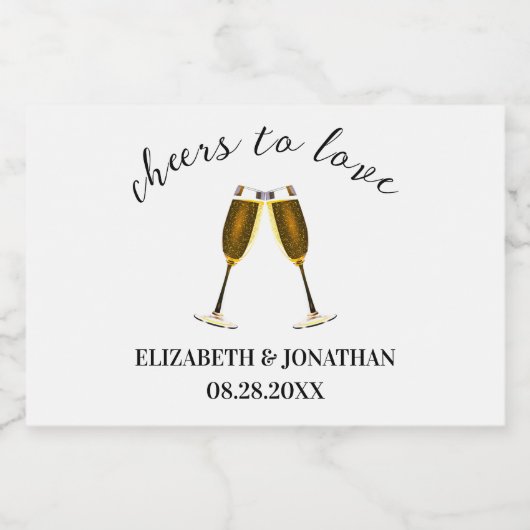 Gefeliciteerd met je champagneglazen sparkling wijnetiket (Enkel label)