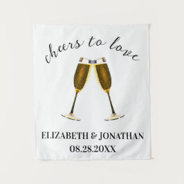 Gefeliciteerd met je champagneglazen wandkleed