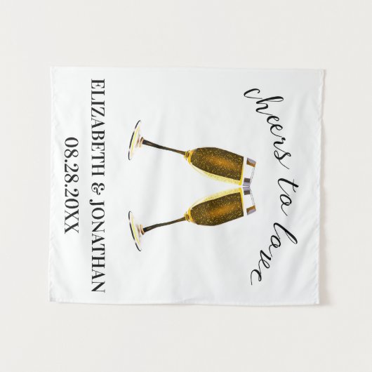 Gefeliciteerd met je champagneglazen wandkleed (Voorkant (horizontaal))