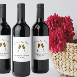 Gefeliciteerd met je champagneglazen wijn etiket