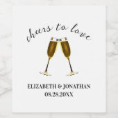 Gefeliciteerd met je champagneglazen wijn etiket (Enkel label)