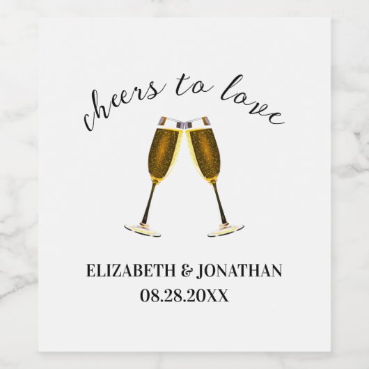 Gefeliciteerd met je champagneglazen wijn etiket (Enkel label)