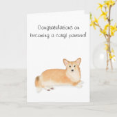 Gefeliciteerd met je corgi-kaart kaart (Gele Bloem)