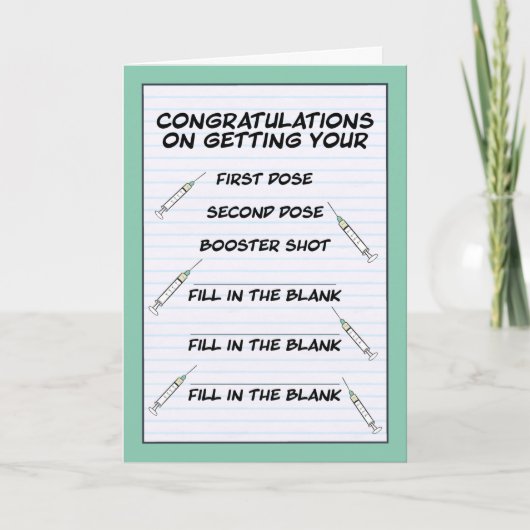 Gefeliciteerd met je Coronavirus Shot Booster Feestdagen Kaart (Voorkant)