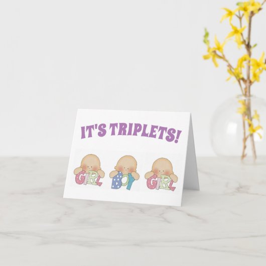 Gefeliciteerd met je creditcard - Triplets Two Gir Kaart (Gele Bloem)